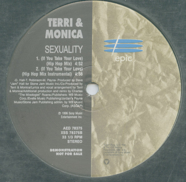 Terri & Monica : Sexuality (If You Take Your Love) (12", Promo)