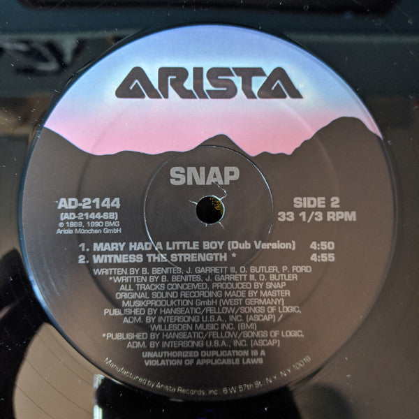 Snap! : Mary Had A Little Boy (12")