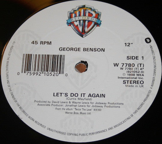 George Benson : Let's Do It Again (12")
