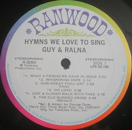 Guy & Ralna : Hymns We Love To Sing (LP, Album)