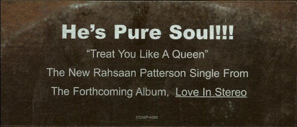 Rahsaan Patterson - Treat You Like A Queen (12", Promo)