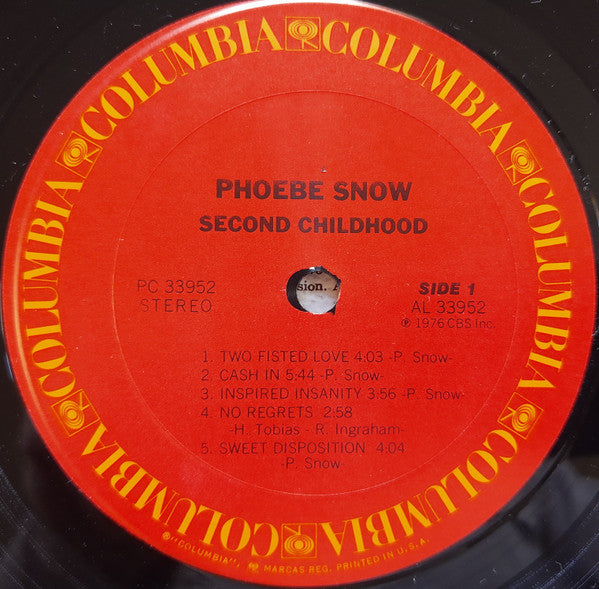 Phoebe Snow - Second Childhood (LP, Album, Pit)