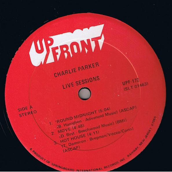 Charlie Parker - Live Sessions (LP, Comp)