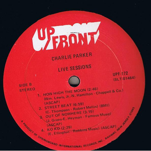 Charlie Parker - Live Sessions (LP, Comp)