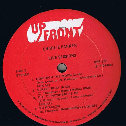 Charlie Parker - Live Sessions (LP, Comp)