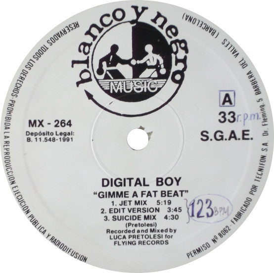 Digital Boy - Gimme A Fat Beat (Remix) (12", Maxi)