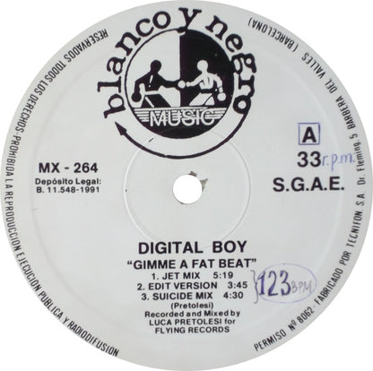 Digital Boy - Gimme A Fat Beat (Remix) (12", Maxi)