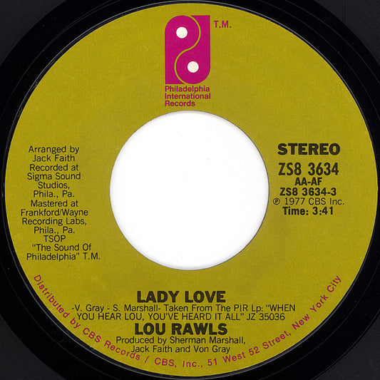 Lou Rawls : Lady Love (7", Single, Styrene, Pit)