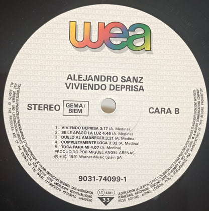 Alejandro Sanz : Viviendo Deprisa (LP, Album)