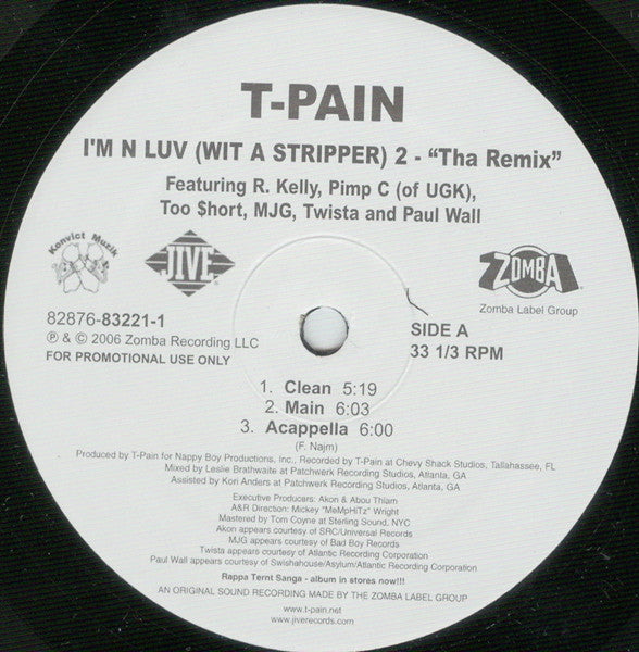T-Pain - I'm N Luv (Wit A Stripper) 2 - "Tha Remix" (12", Promo)