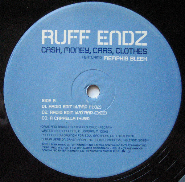 Ruff Endz Featuring Memphis Bleek : Cash, Money, Cars, Clothes (12")