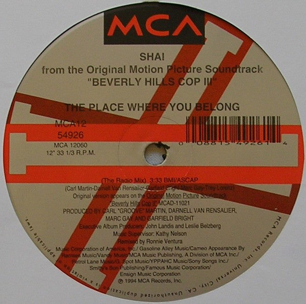 Shai (3) : The Place Where You Belong (12", Single)