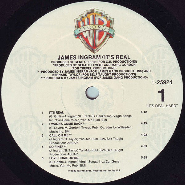 James Ingram : It's Real (LP, Album, All)