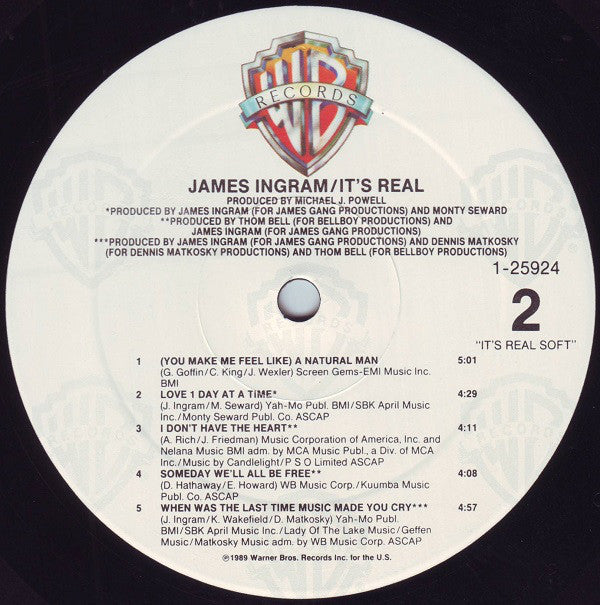 James Ingram : It's Real (LP, Album, All)