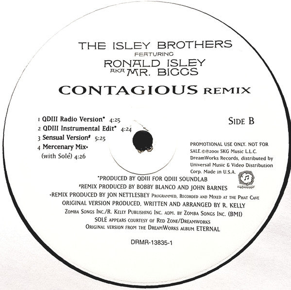 The Isley Brothers Featuring Ronald Isley A.K.A. Mr. Biggs (6) : Contagious (Remix) (12", Promo)