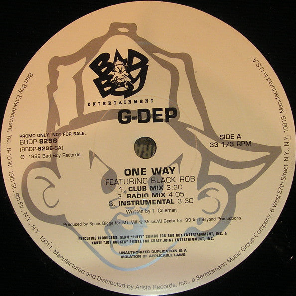 G-Dep - One Way (12", Promo)