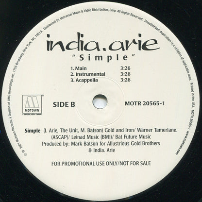 India.Arie - Simple (12", Promo)