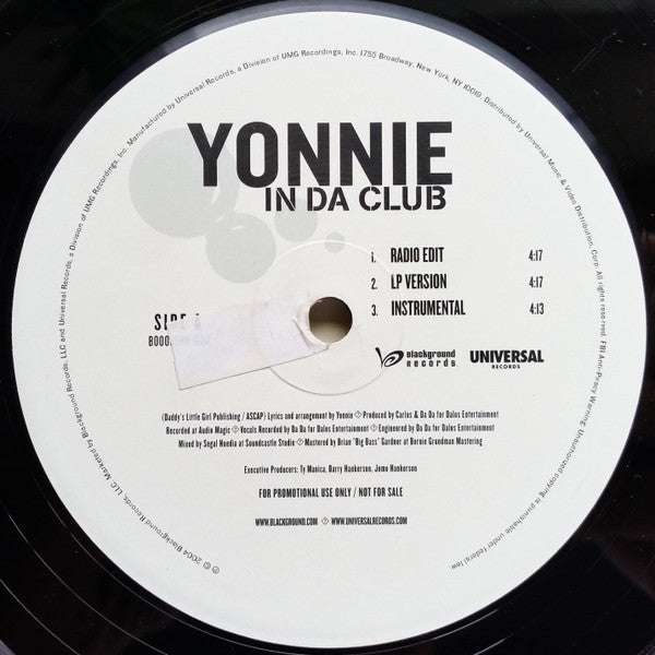 Yonnie : In Da Club (12", Promo)