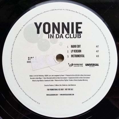 Yonnie : In Da Club (12", Promo)
