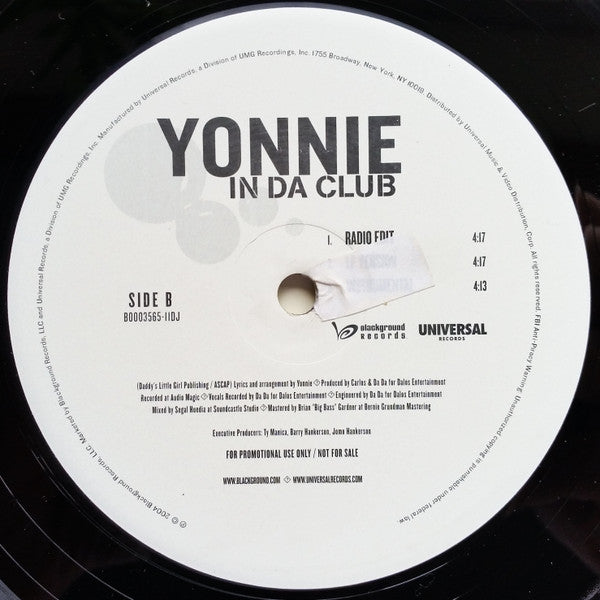 Yonnie : In Da Club (12", Promo)