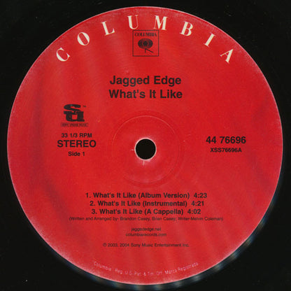 Jagged Edge  - What's It Like (12", Promo)