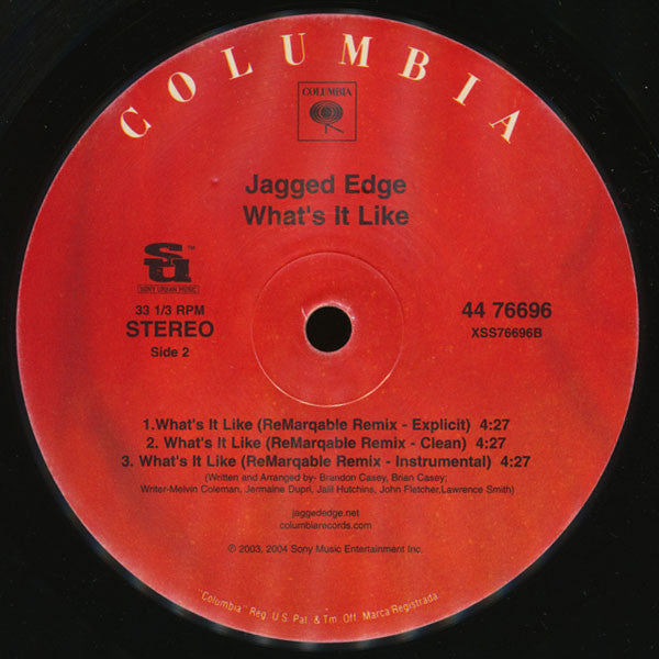 Jagged Edge  - What's It Like (12", Promo)