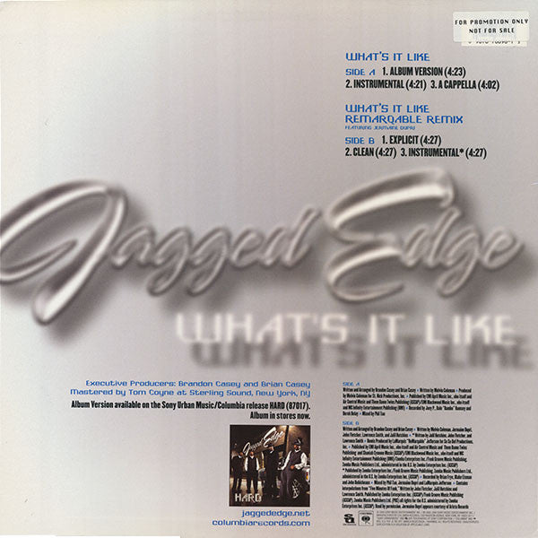 Jagged Edge  - What's It Like (12", Promo)