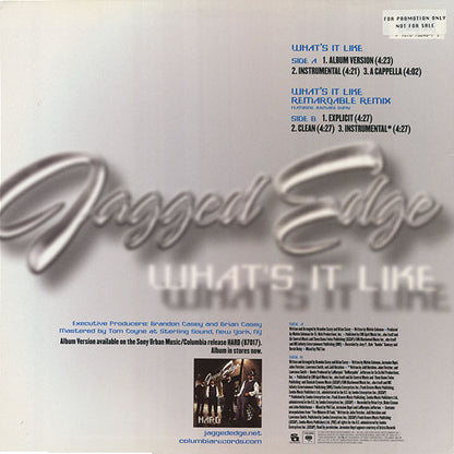 Jagged Edge  - What's It Like (12", Promo)