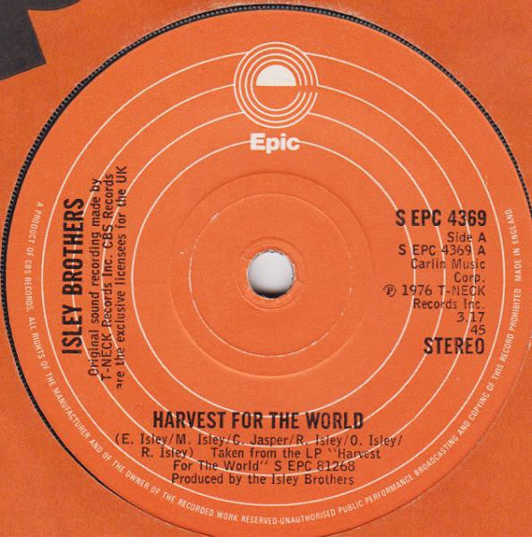 The Isley Brothers : Harvest For The World (7", RE, Ora)