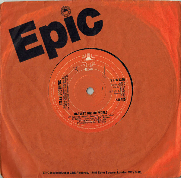 The Isley Brothers : Harvest For The World (7", RE, Ora)