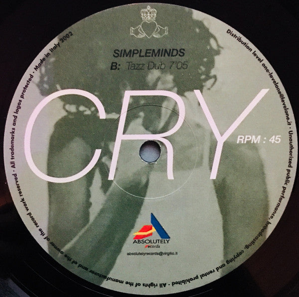 Simple Minds : Cry (Tazz Remixes) (12")