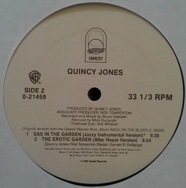 Quincy Jones - The Secret Garden (Sweet Seduction Suite) (12", Maxi)
