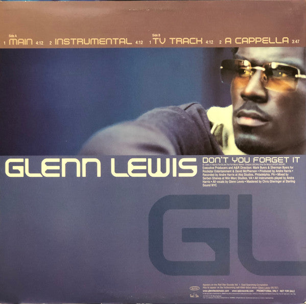 Glenn Lewis - Don't You Forget It (12", Promo)