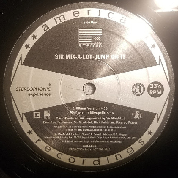 Sir Mix-A-Lot : Jump On It (12", Promo)