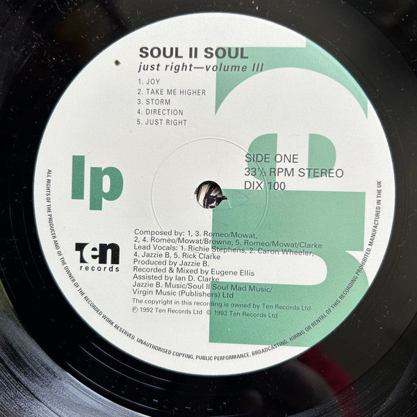 Soul II Soul : Volume III Just Right (LP)