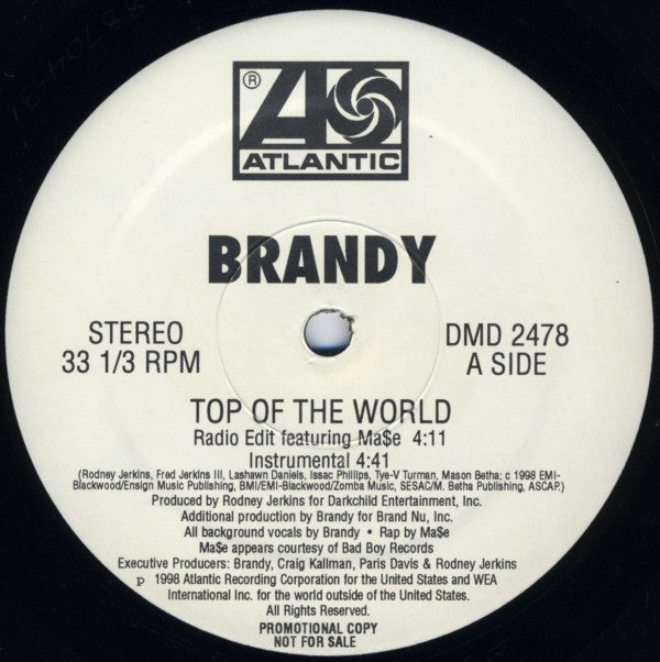 Brandy (2) : Top Of The World (12", Promo)