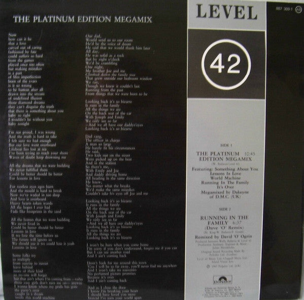 Level 42 - The Platinum Edition Megamix (12")
