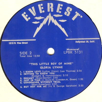 Gloria Lynne : This Little Boy Of Mine (LP, Album, Mono)