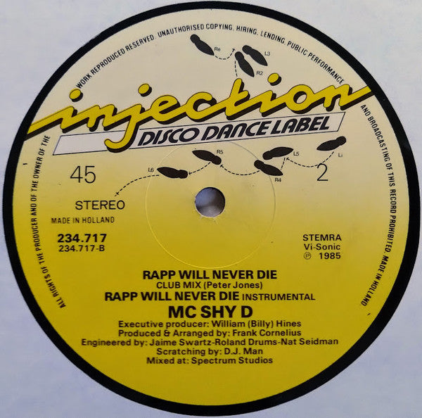 MC Shy D - Rapp Will Never Die (12", Gen)