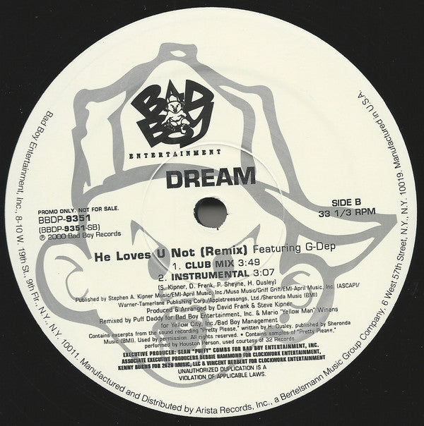 Dream - He Loves U Not (Remix) (12", Single, Promo)