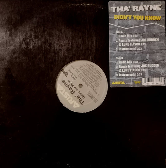 Tha' Rayne : Didn't You Know (12")