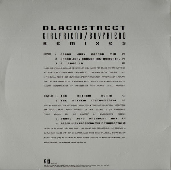 Blackstreet : Girlfriend / Boyfriend (Remixes) (12", Promo)