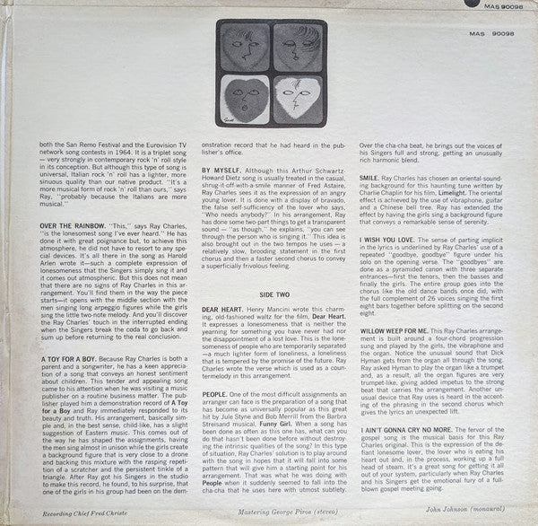 The Ray Charles Singers - Songs For Lonesome Lovers (LP, Album, Mono, Club, Gat)