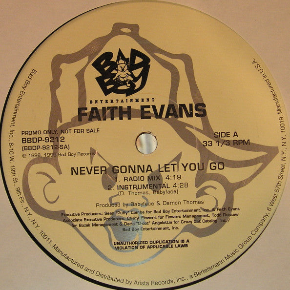 Faith Evans - Never Gonna Let You Go (12", Promo)