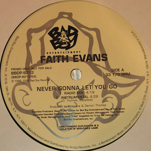Faith Evans - Never Gonna Let You Go (12", Promo)