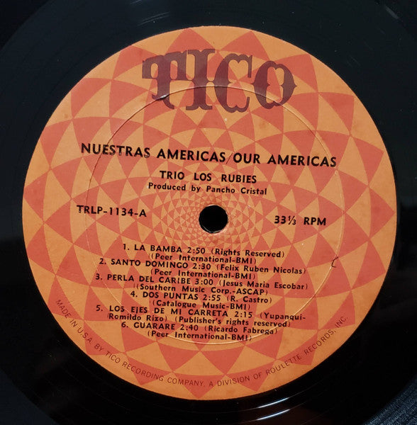 Trio Los Rubies - Nuestras Americas (Our Americas) (LP, Album)