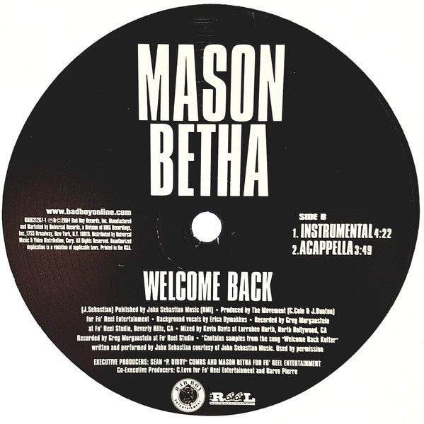 Mason Betha - Welcome Back (12")