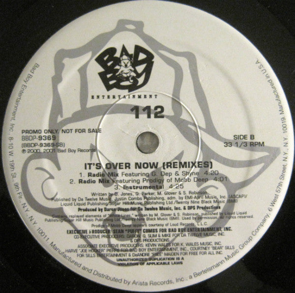 112 - It's Over Now (Remixes) (12", Promo)
