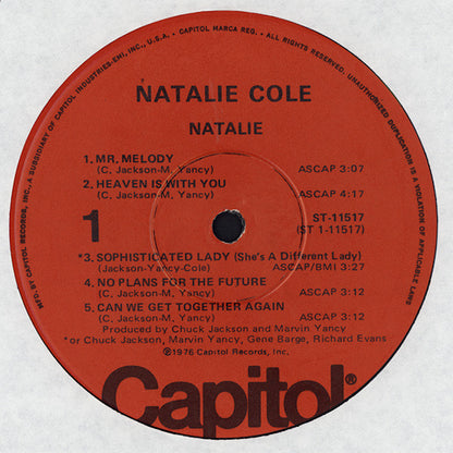 Natalie Cole - Natalie (LP, Album, Win)