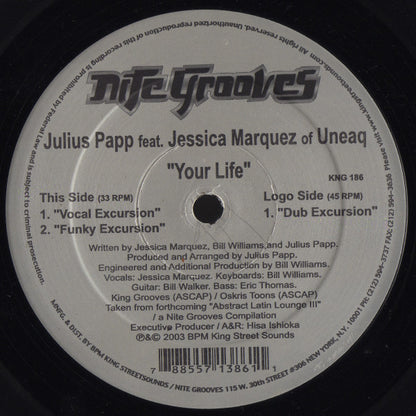 Julius Papp Feat. Jessica Marquez : Your Life (12")